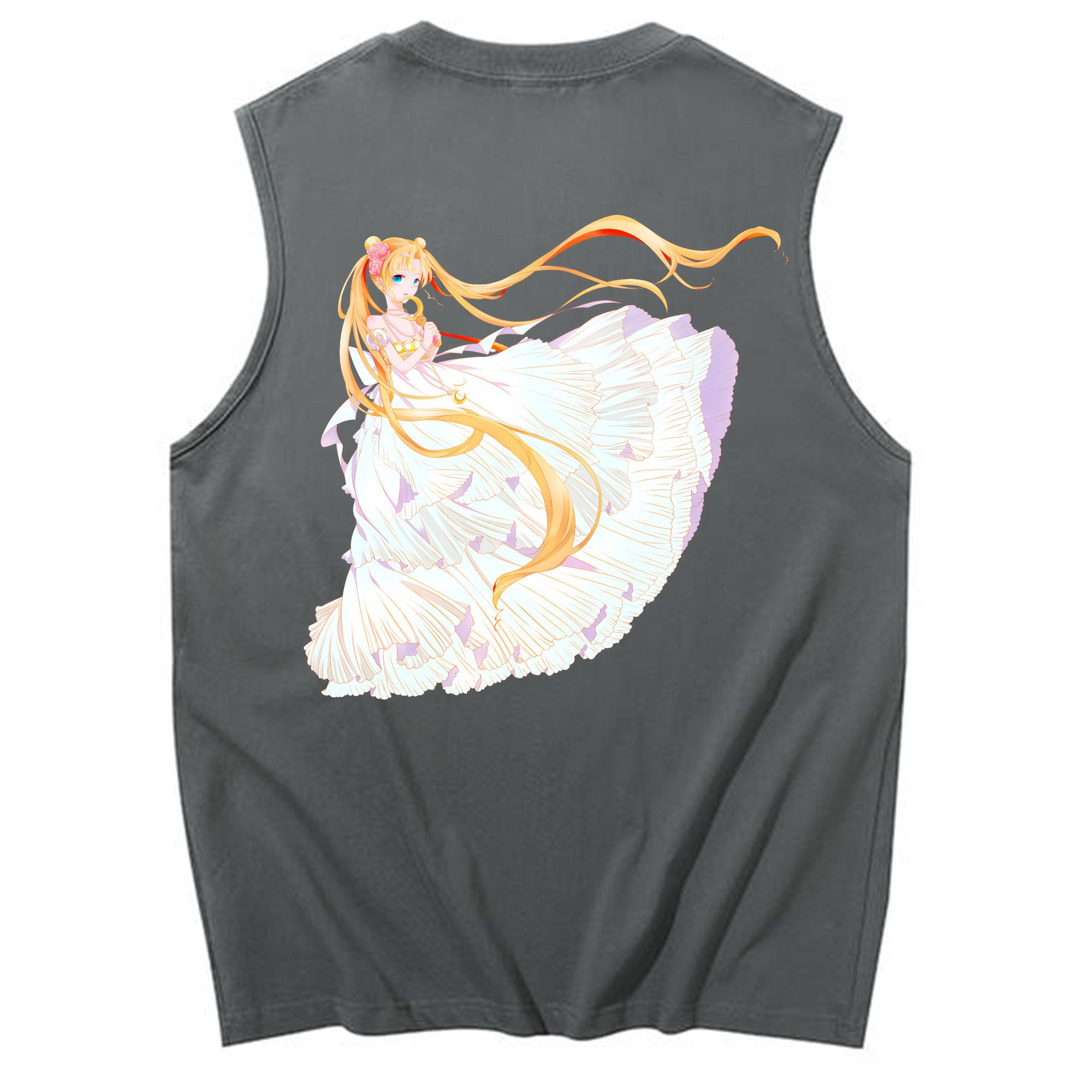 （画像用） 美少女戦士セーラームーン 愛野 美奈子 あいの みなこ Sailor Moon Aino Minako コットン100％タンクトップ（背面プリント）